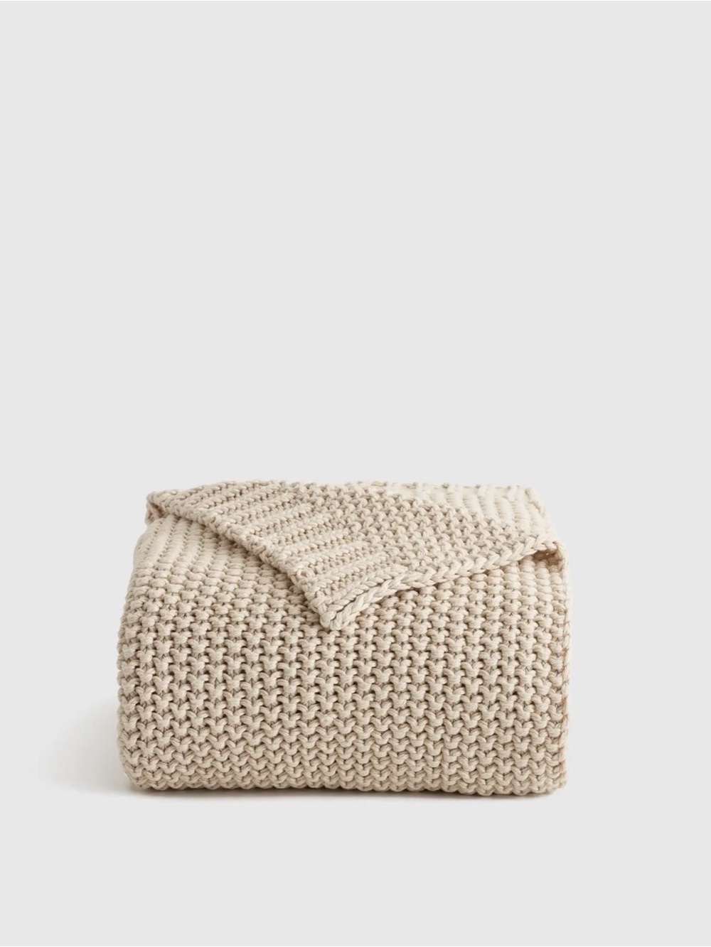 Quince Cotton Fisherman Throw - Natural